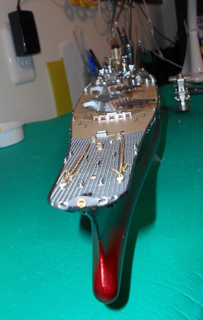 キンピカ「1/350 日本海軍戦艦 大和」を作ります。甲板上のパーツの取り付け